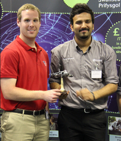 photograph - First prize winners - Dayton and Glyndwr with the Harrier Trophy 