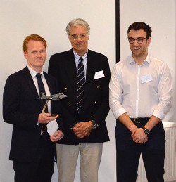 photograph - Sam with Dave Southwood and Jonathan Axford from the Royal Aeronautical Society